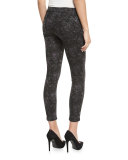 Verdugo Floral-Print Skinny Ankle Jeans, Black Pattern
