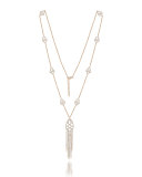 18K Rose Gold Tassel Necklace with Diamonds