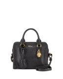 Mini Padlock Satchel Bag, Black