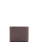 Pebbled Leather Bi-Fold Wallet, Brown