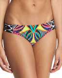 Africana Shirred-Side Printed Hipster Swim Bottom