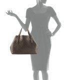 A-Shape Large Woven Tote Bag, Bronze