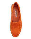 Speed Suede Moccasin Flat, Legno Orange
