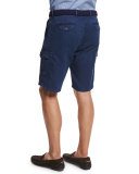 Garment-Dyed Cargo Shorts, Navy