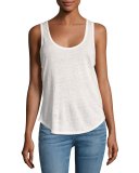 Rugby Linen Jersey Tank, Blanc (White)