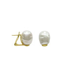 White Pearl Earrings, Post Backs