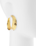 Hammered Gold-Plated Hoop Earrings