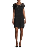 Short-Sleeve Burnout Dress, Petite 