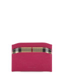 Izzy Horseferry Check Card Case, Brilliant Fuchsia
