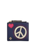 Peace & Love Mini Wallet, Blue