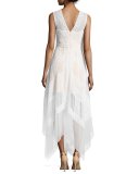 Andi Lace Handkerchief-Hem Dress, White