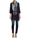 April Long Cutout Georgette Top