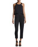 Stella Sleeveless Popover Jumpsuit, Black