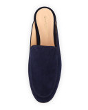 Notched Suede Mule Slide