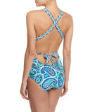 Provence Paisley Printed One-Piece Swimsuit