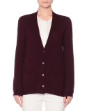 Button-Front Slim-Fit Cardigan, Amethyst