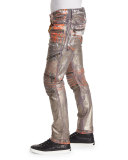 Racer Silver-Coated Jeans