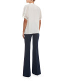 Tailored Boot-Cut Trousers, Ink Blue