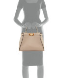 Peekaboo Medium Tortoise Satchel Bag, Gray