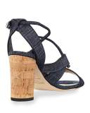 Margo Crisscross 80mm Sandal, Denim Blue