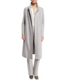 Wilburn Melton Skinny-Striped Long Cashmere Coat, Sirio Melange