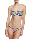 Santorini Banana-Leaf Printed Bandeau Swim Top