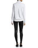 Accelerate Coated-Panel Sport Leggings, Black/Black Glossy
