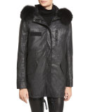 Tandy Oversized Hooded Parka & Detachable Patchwork-Fur Vest