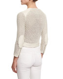 Jaelle Crocheted-Knit Asymmetrical Jacket