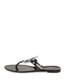 Georgica Jelly Thong Sandal, Black/White