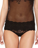 Double Take Tulip Lace Bikini Briefs, Black