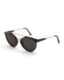 Giaguaro Impero Trimmed Double-Bridge Sunglasses, Black
