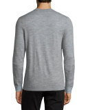 Double-Layer Crewneck Sweater, Heather Steel
