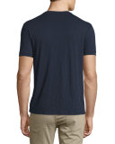 Short-Sleeve Slub Henley Shirt, Navy