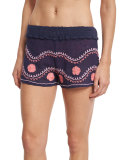 Embroidered Beach Shorts, Dusty Navy