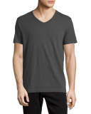Slub Jersey V-Neck T-Shirt, Gray