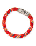 Men's Classic Chain Multicolor Cord Bracelet, Red