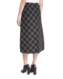 Sabina Check Midi Skirt, Black/White