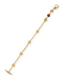 Fu 18K Yellow Gold Faceted Tiger Eye Bracelet with Diamonds