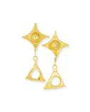 22K Gold Cutout Triangle Drop Earrings