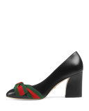 Aline Leather Pump, Black