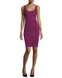Geovana Lace Sleeveless Sheath Dress, Purple Amethyst/Red Onyx