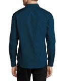 Cambridge Check-Detail Sport Shirt, Teal