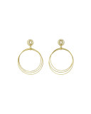 18k Gold Hawaii Circle Drop Earrings