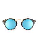 St. Louis Mirrored Round Sunglasses, Bengal Blue