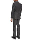 Micro-Nailhead 3-Piece Suit, Charcoal Black
