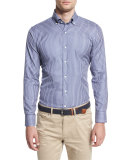 Veneto Check Sport Shirt, Cobalto