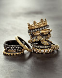 Stackable Champagne Diamond Scroll Ring