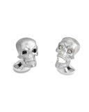 Hinged-Skull Sterling Silver Cuff Links