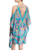 Uma Printed Open-Shoulder Caftan Coverup